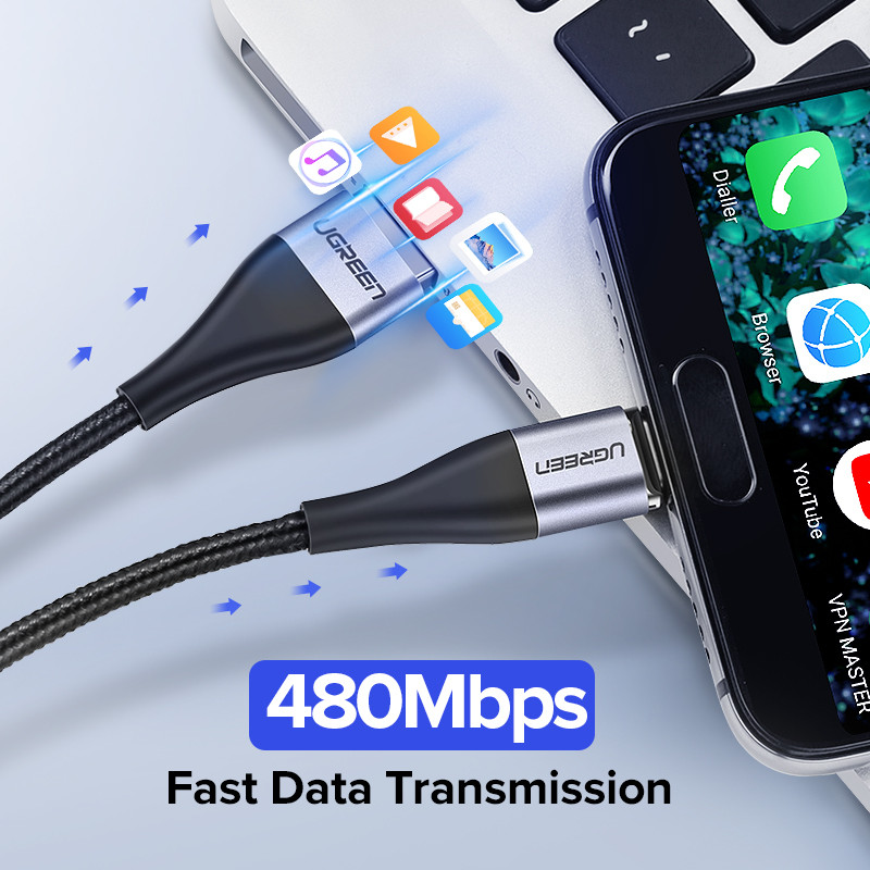 magnitnii-kabel-micro-usb-ugreen-dlia-zariadzhannia-ta-peredachi-danikx-1-m-chornii-60207-60209