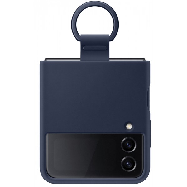 chokxol-samsung-galaxy-z-flip-4-silicone-cover-with-ring-navy-sm-f721b